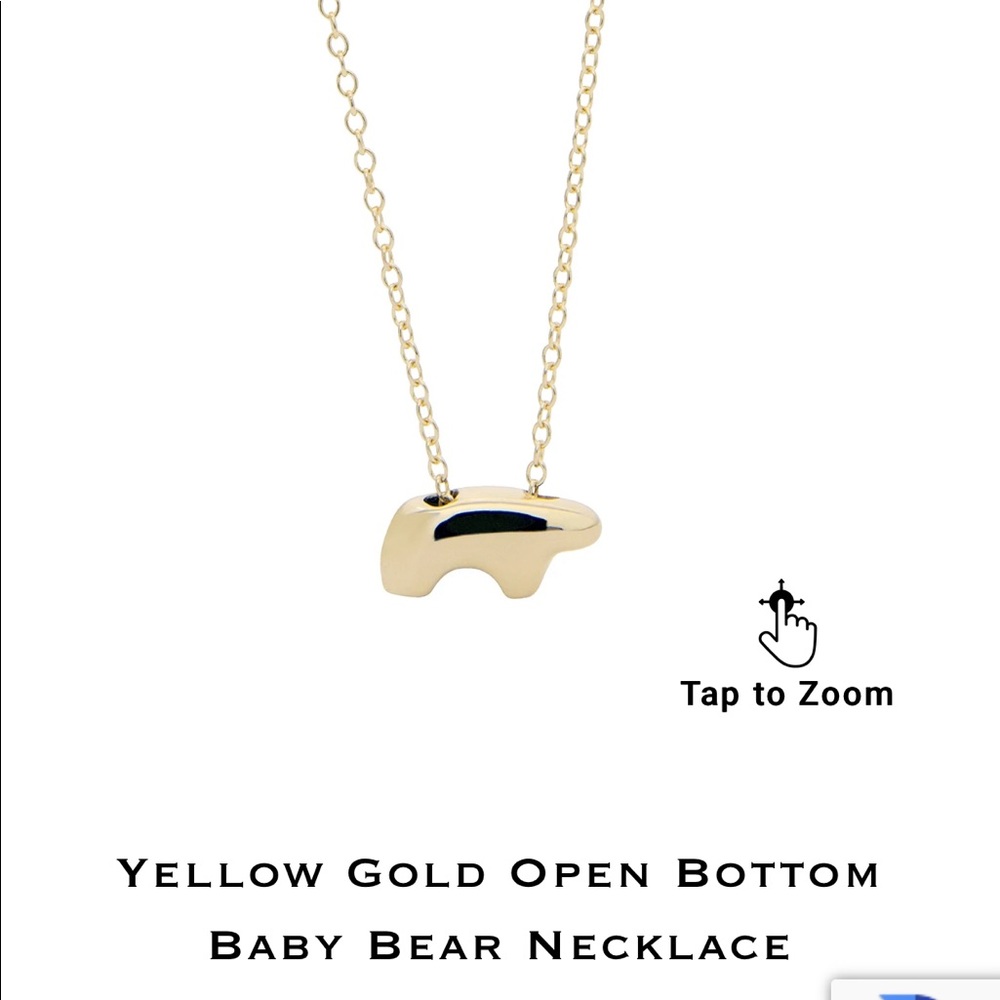14k Gold Baby bear open bottom necklace from Vail, CO.